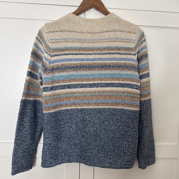 L.L. Bean Knit Striped Button Front Cardigan Sweater Women’s Sz Med 100% Cotton - Picture 9 of 12